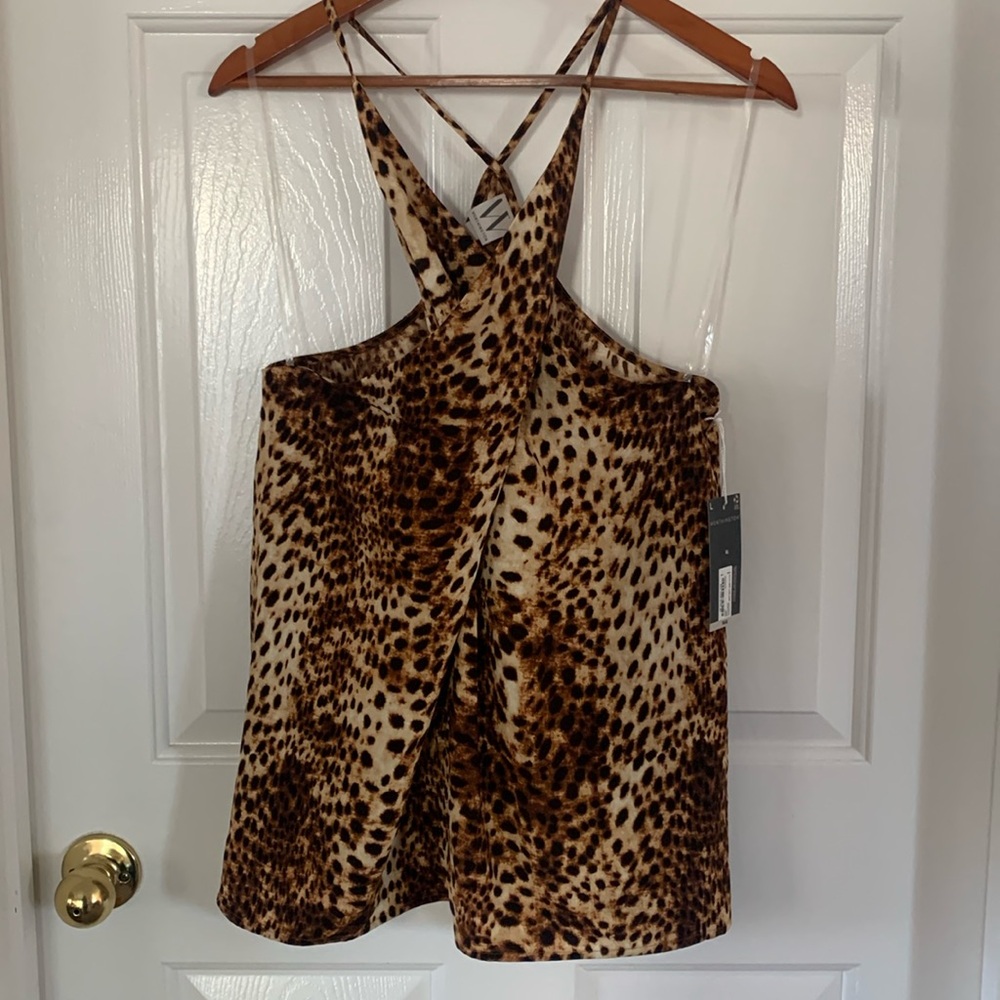 Worthington Cheetah Leopard Cross Front Tank NWT!